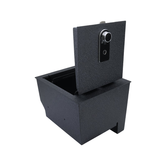 Center Console Gun Safe for 2016-2024 Nissan Titan, Fingerprint Lock with Key