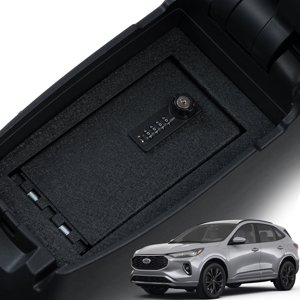 Console Safe | Ford Escape 2020–26 | Ford Bronco Sport 2021–25 | 4D Combo + Key