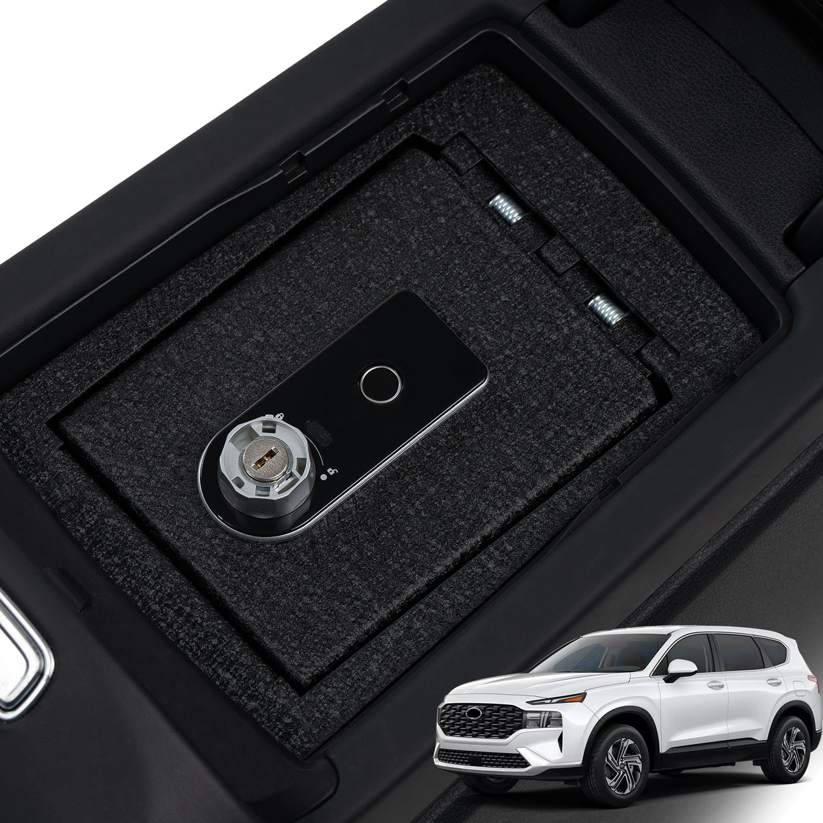 Console Safe | Hyundai Santa Fe 2021–23 | Fingerprint + Key