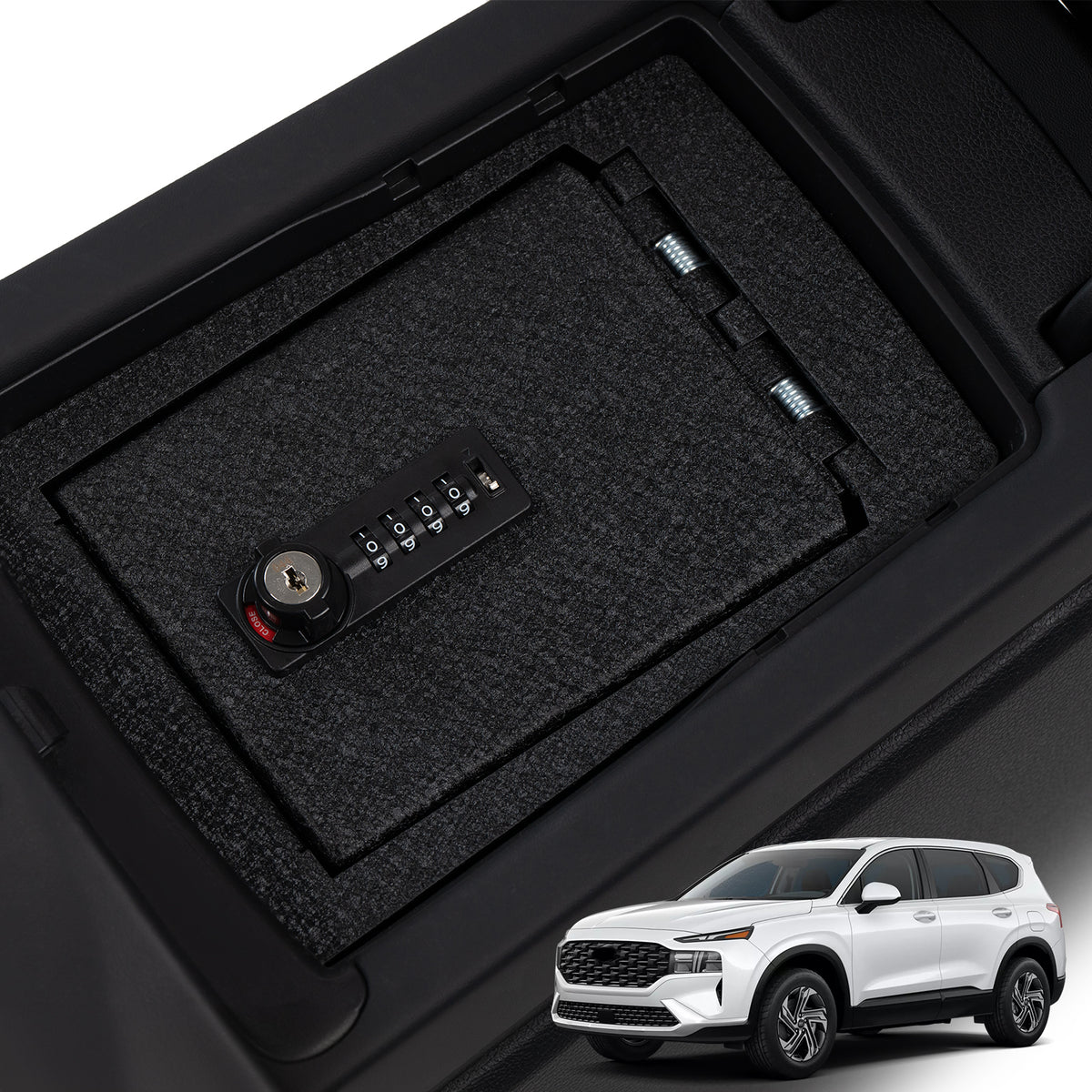 Console Safe | Hyundai Santa Fe 2021–23 | 4D Combo + Key