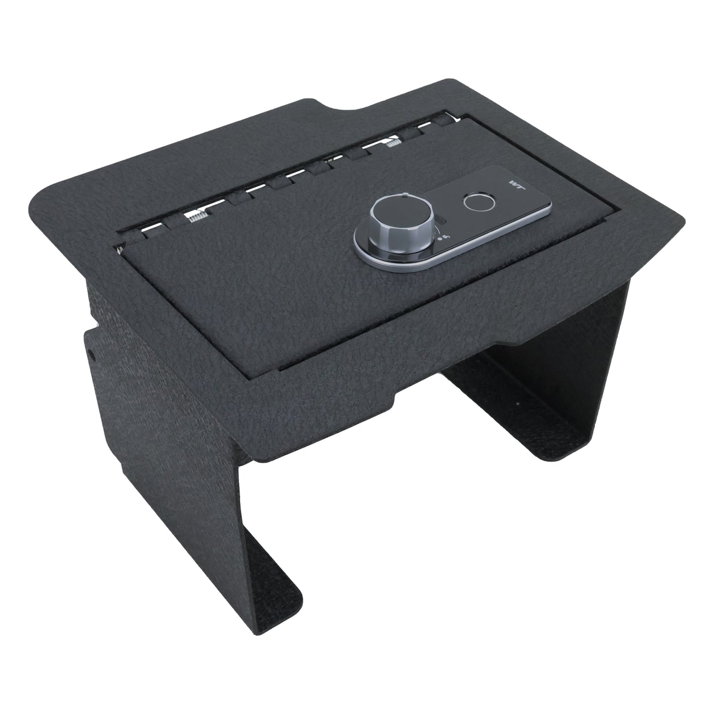 Caja fuerte para consola central para camionetas Dodge Ram 2013-2017 con reproductor de CD, cerradura de huellas dactilares con llave