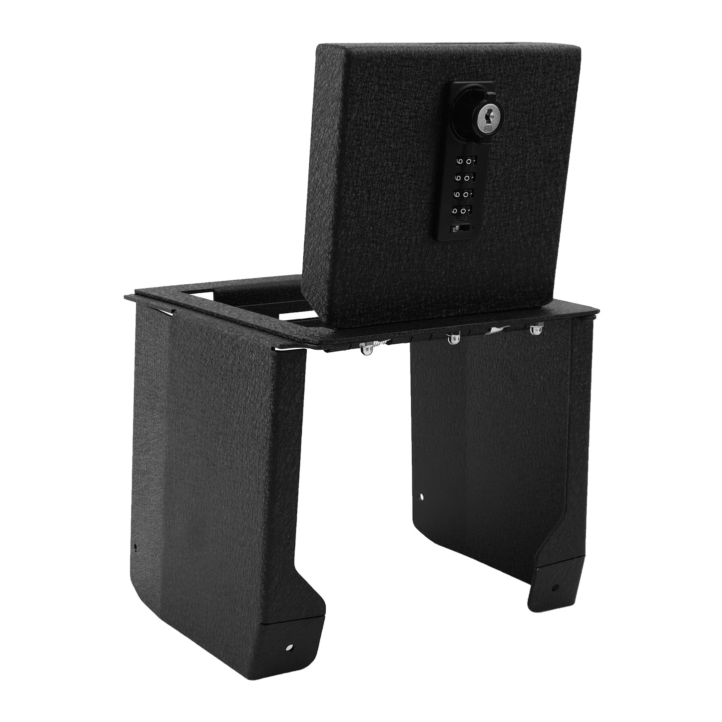 Center Console Gun Safe for 2025-2026 Ford Bronco [4 Door Automatic Transmission], 4-Digit Combination Lock with Key