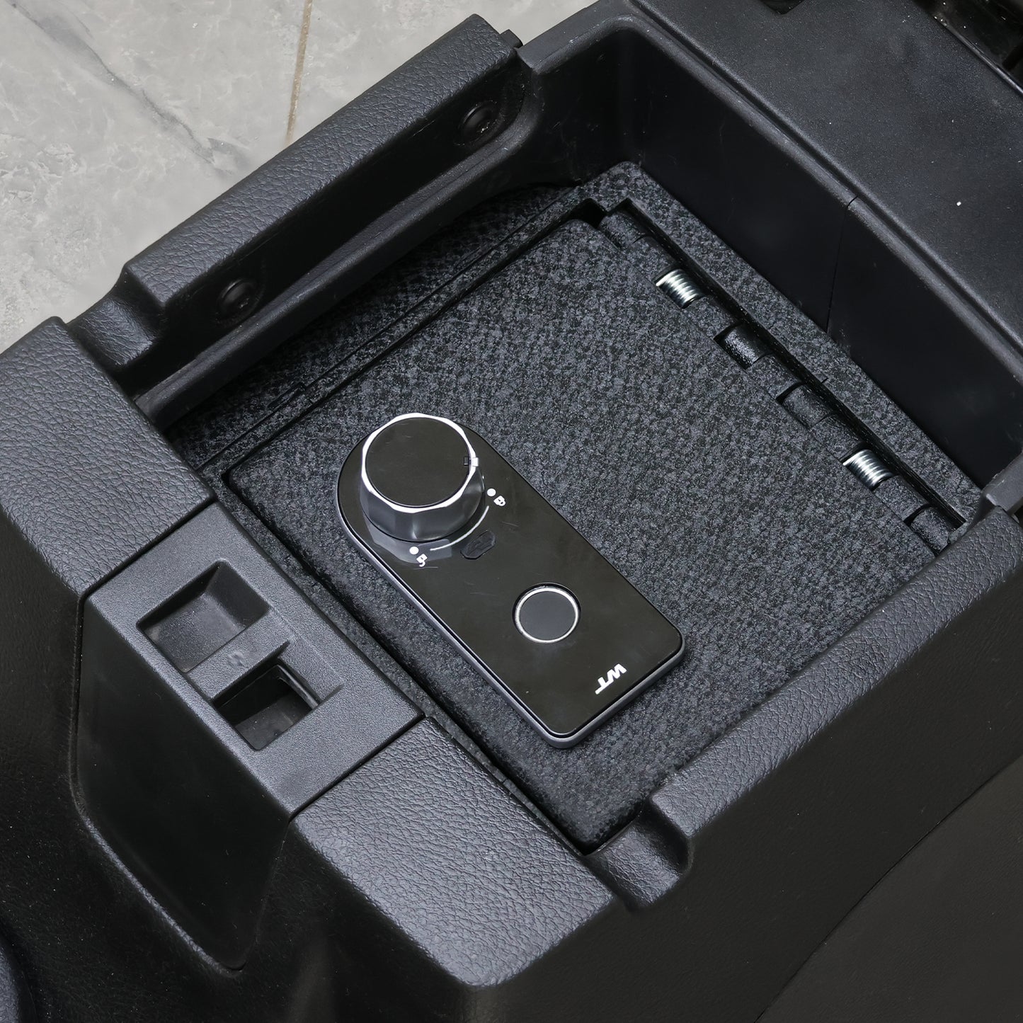 Caja fuerte para consola central para Jeep Wrangler JK 2011-2017, cerradura de huella digital con llave