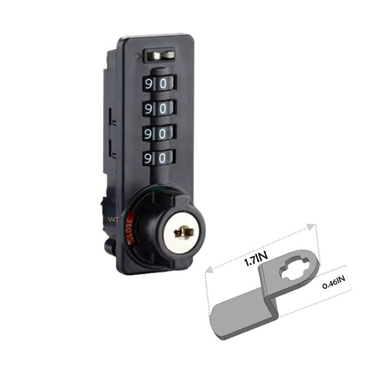 4-Digit Combination Lock with Key，Bended Latch Length 1.71 Inches