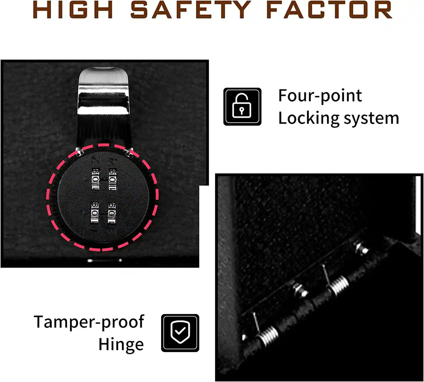 Center Console Safe Gun Safe for 2007-2024 Toyota FJ Cruiser, 4-Digit Combo Lock
