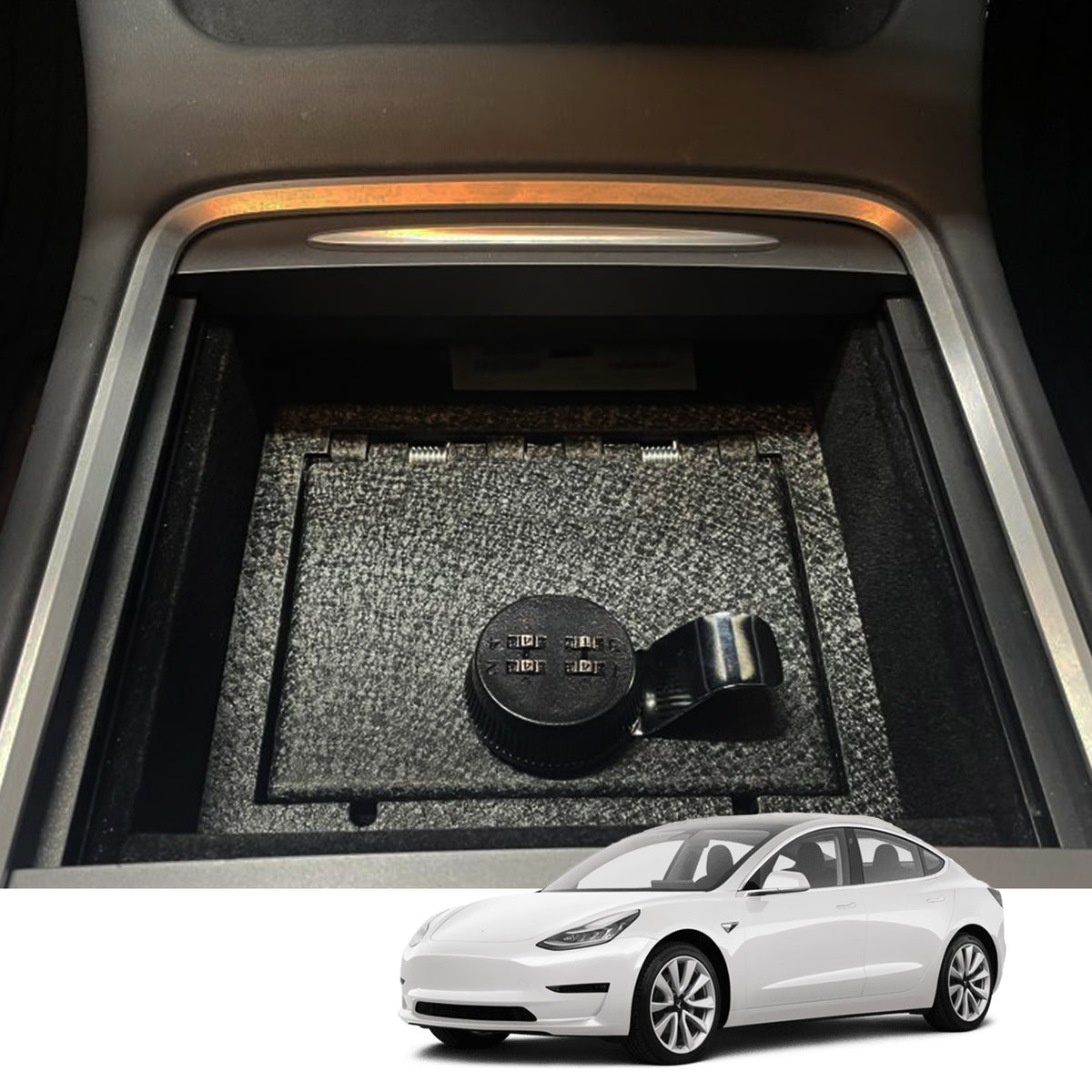 Console Safe | Tesla Model Y 2021–24 | Tesla Model 3 2021–23 | 4D Combo