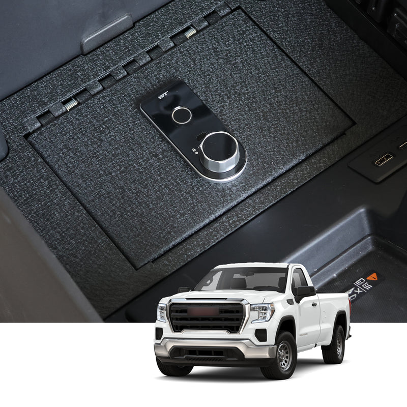 Console Safe | Chevrolet Silverado 1500/2500HD/3500HD 2023–26 | GMC Sierra 1500/2500/3500 2023–26 | Chevrolet Silverado 1500 2022 | GMC Sierra 1500 2022 | Fingerprint + Backup Key