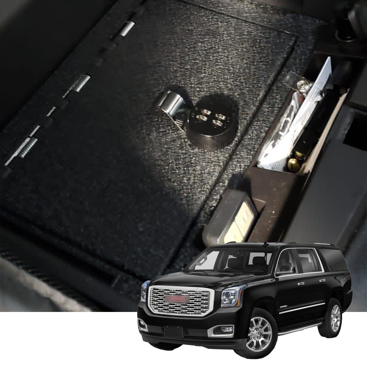 Console Safe | Chevrolet Suburban/Tahoe 2015–20 | GMC Yukon/Yukon XL 2015–20 | GMC Sierra 1500 2014–18 | GMC Sierra 2500 2015–19 | Chevrolet Silverado 1500 2014–18 | Chevrolet Silverado 2500 2015–19 | 4D Combo