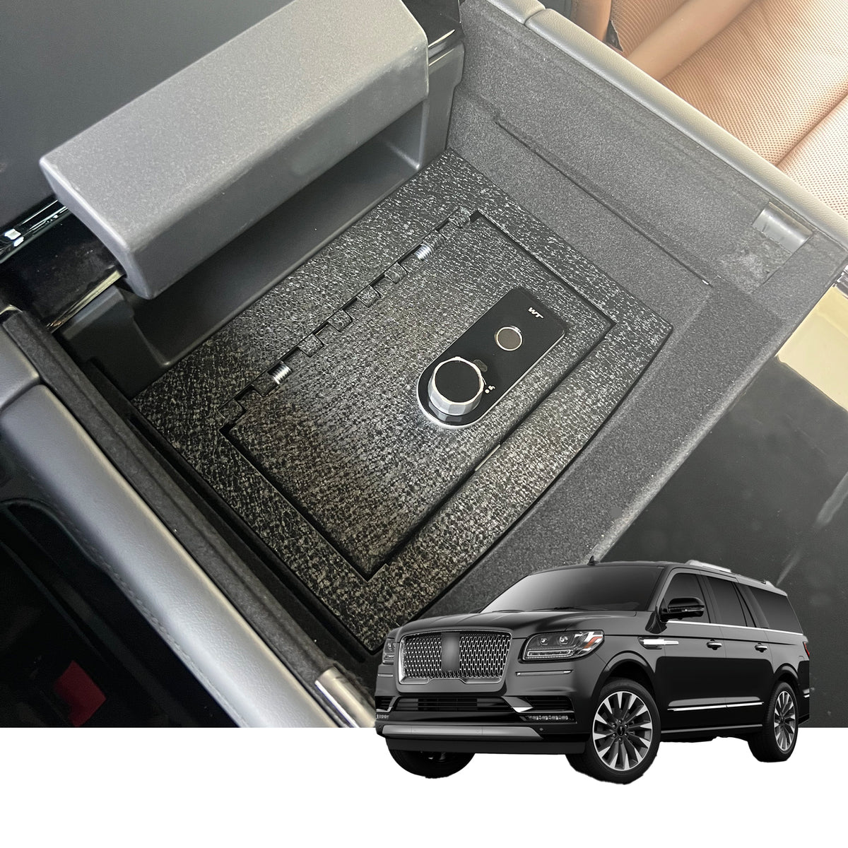 Console Safe | Lincoln Navigator 2018–24 | Fingerprint + Key