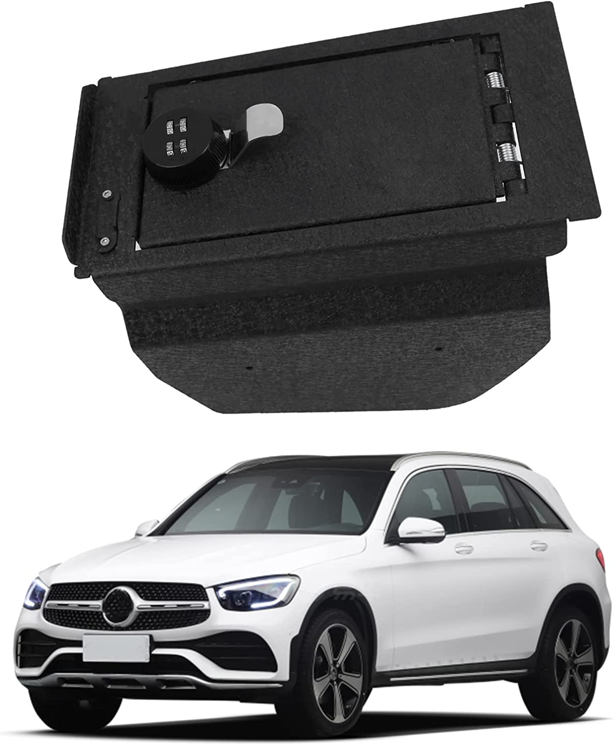 Center Console Safe Gun Safe for 2016-2022 Mercedes Benz GLC, 4-Digit Combo Lock