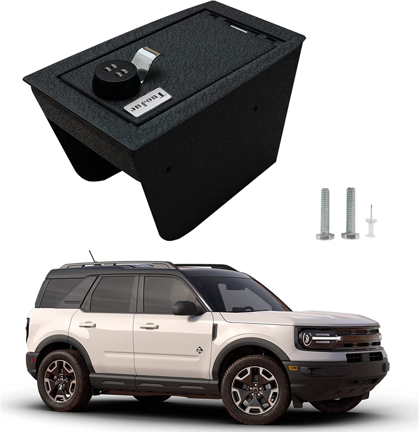 Caja fuerte para consola central, caja fuerte para armas para Ford Bronco Sport 2021-2024, cerradura combinada de 4 dígitos
