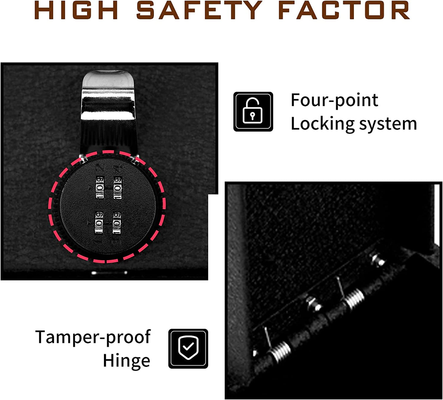 Center Console Safe Gun Safe for 2019-2024 Toyota RAV4, 4-Digit Combo Lock