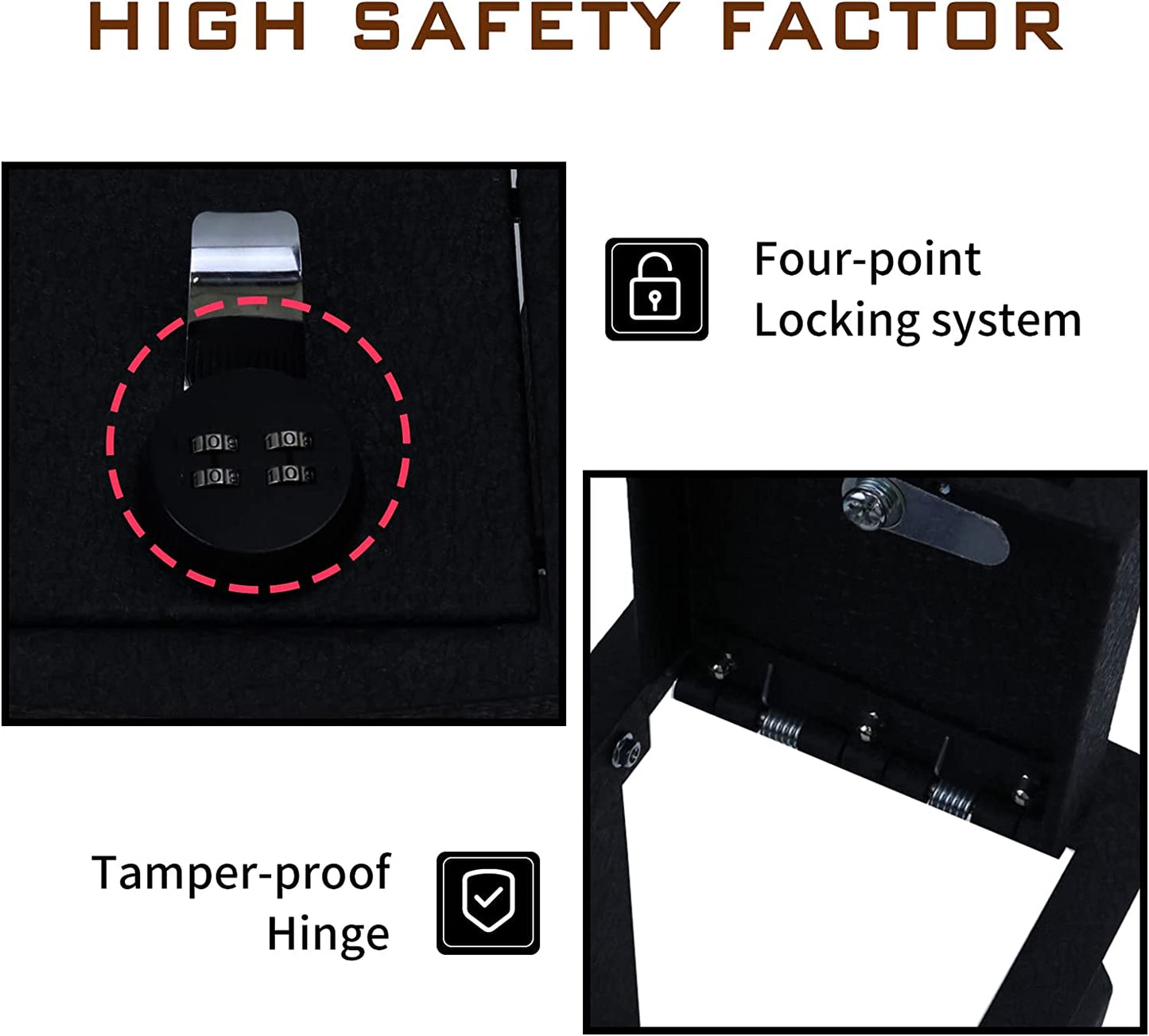 Center Console Safe Gun Safe for 2019-2024 Subaru Forester, 4-Digit Combo Lock