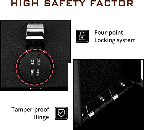 Center Console Safe Gun Safe for 2021-2024 Toyota Sienna, 4-Digit Combo Lock