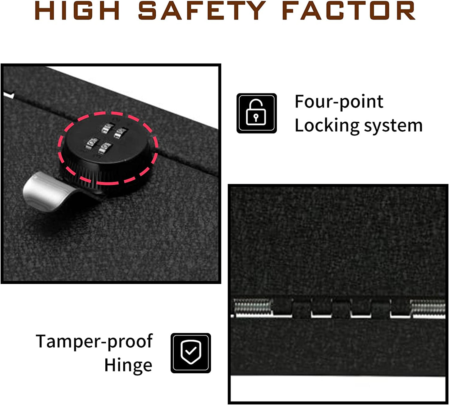 Center Console Safe Gun Safe for 2012-2014 Ford F150, Raptor and Platinum, 4-Digit Combo Lock