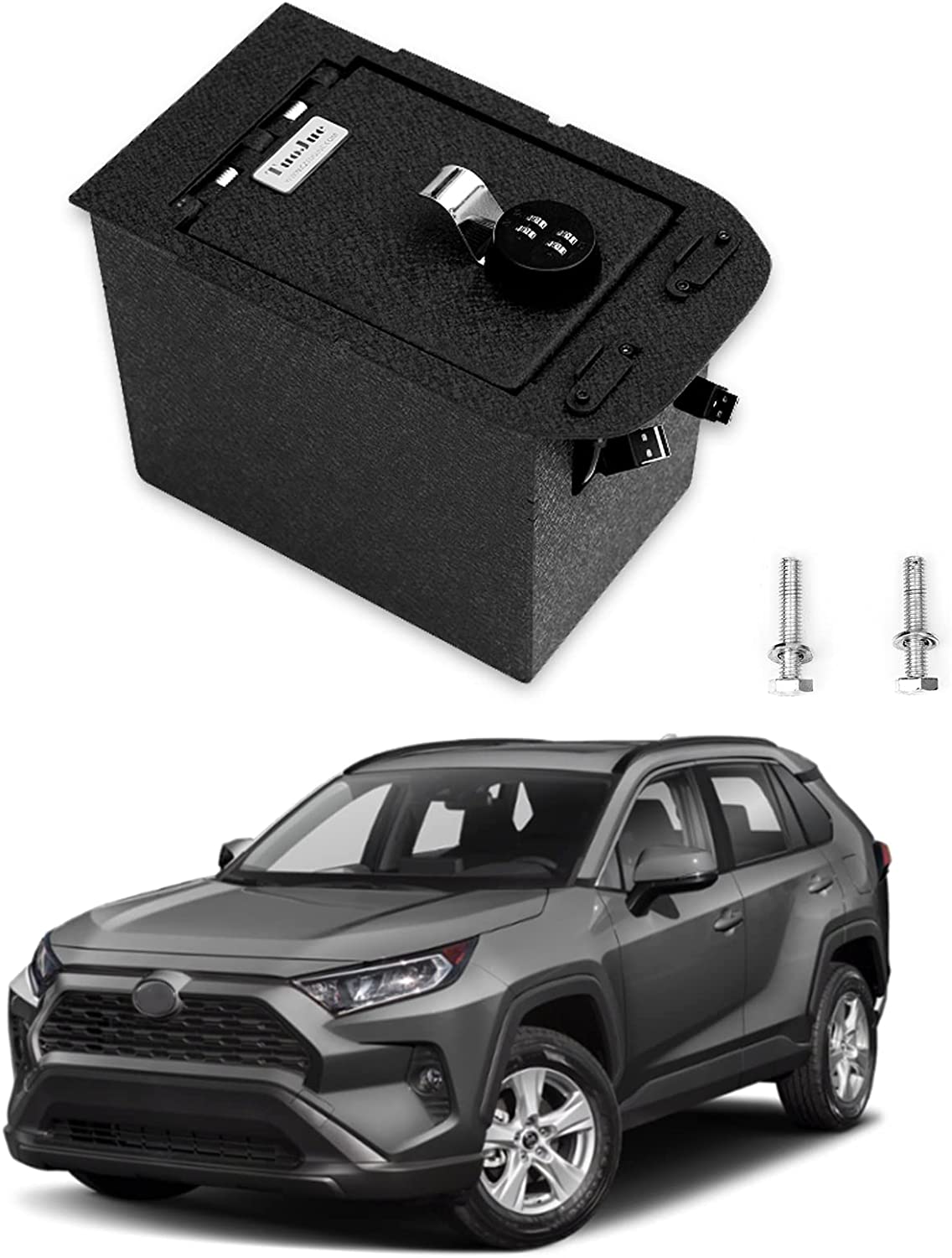 Center Console Safe Gun Safe for 2019-2024 Toyota RAV4, 4-Digit Combo Lock