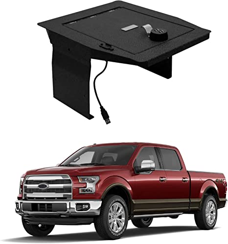 Center Console Safe Gun Safe for 2015-2020 Ford F150,  2017-2022 Ford 250/350/450 Super Duty, 2018-2024 Ford Expedition with Full Floor Console, 4-Digit Combo Lock