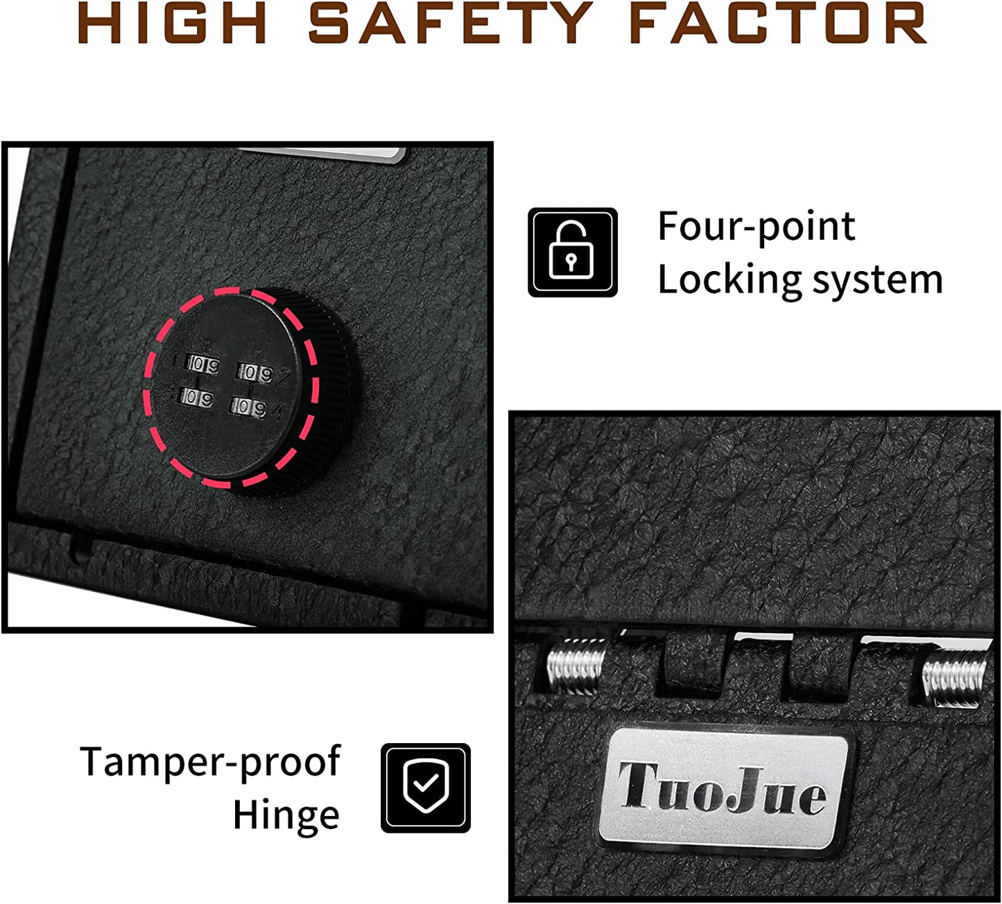 Center Console Safe Gun Safe for 2021-2023 Tesla Model Y and Model 3, 4-Digit Combo Lock