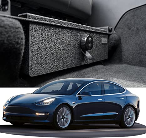 Caja de seguridad para consola de almacenamiento debajo del asiento para Tesla Model Y 2021 -2023, cerradura combinada de 4 dígitos