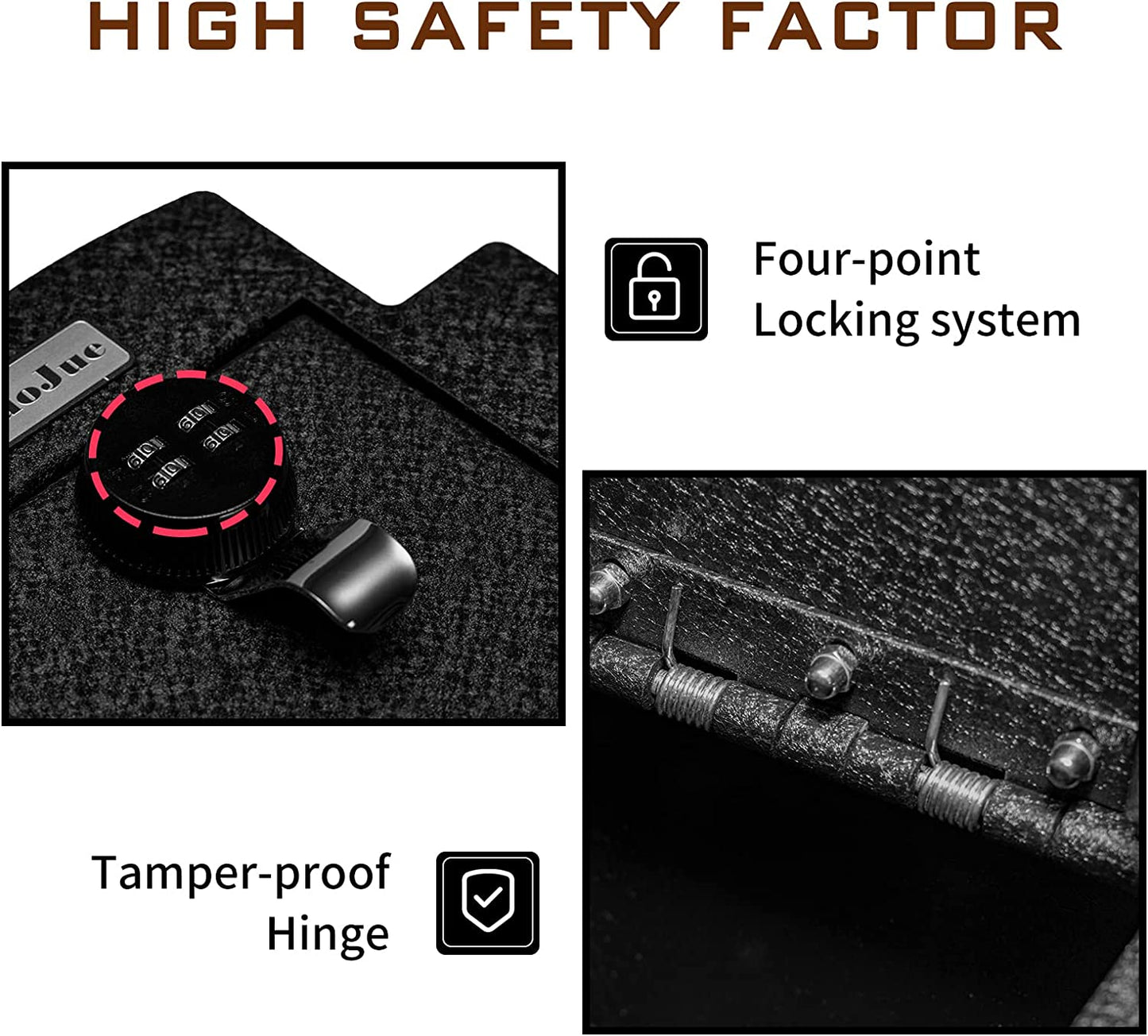 Center Console Safe Gun Safe for 2005-2015 Toyota Tacoma, 4-Digit Combo Lock