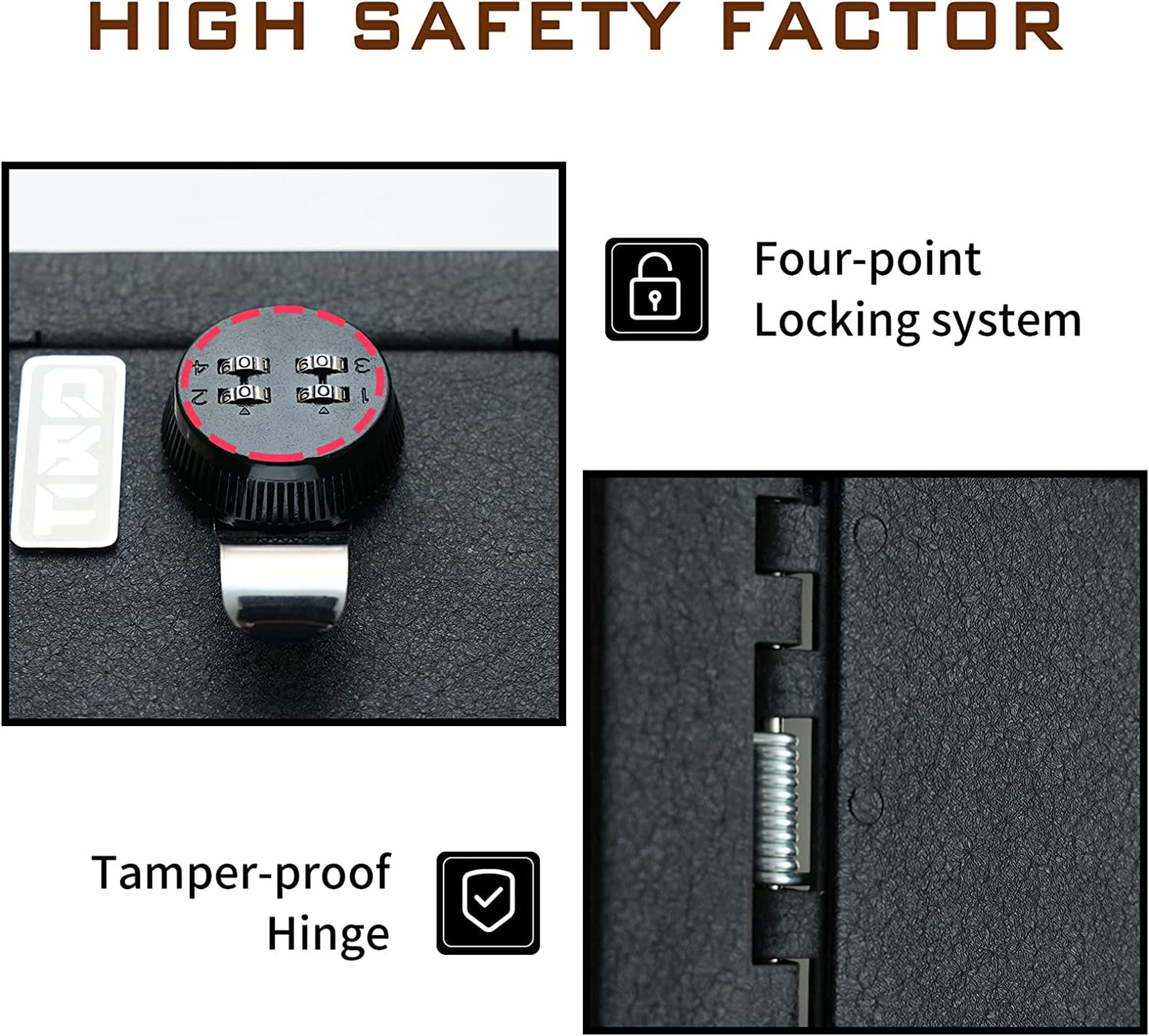 Center Console Safe Gun Safe for 2021-2024 Ford Bronco Sport, 4-Digit Combo Lock
