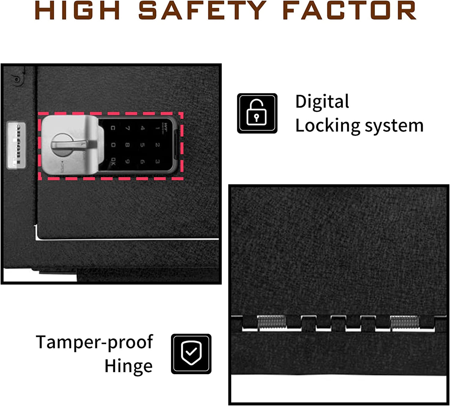 Center Console Safe Gun Safe for 2012-2014 Ford F150, Raptor and Platinum, Electronic Number Lock