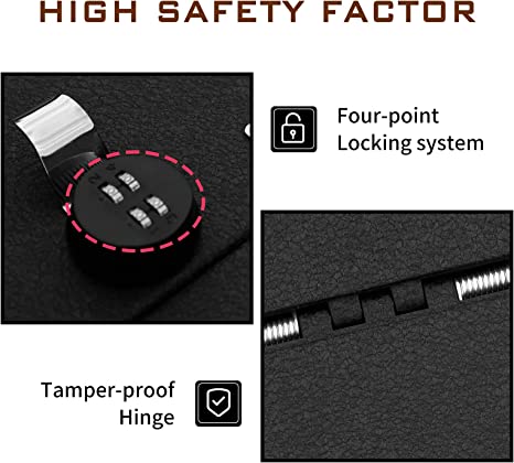 Center Console Safe Gun Safe for 2014-2021 Toyota Tundra, 4-Digit Combo Lock