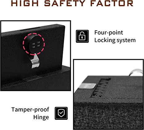 Center Console Safe Gun Safe for 2015-2020 Lexus NX200 NX300, 4-Digit Combo Lock