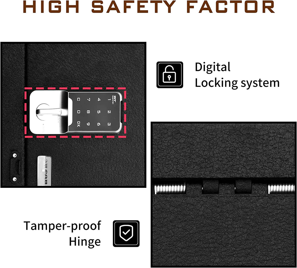 Digital Num Lock Safe Center Console Safe Gun Safe for 2014-2021 Toyota Tundra, Electronic N ...