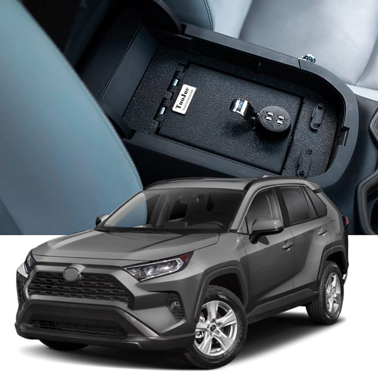 Caja fuerte para consola central para Toyota RAV4 2019-2023, cerradura combinada de 4 dígitos