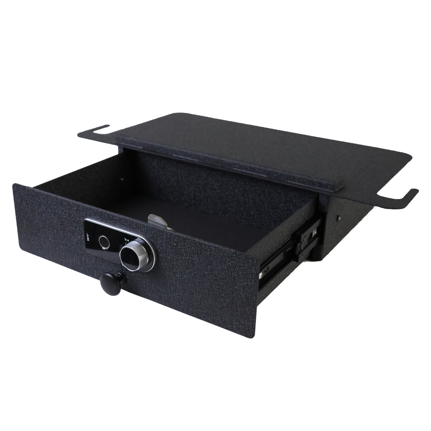 Caja de seguridad para consola de almacenamiento debajo del asiento, compatible con Tesla modelo Y 2021-2023, cerradura de huella digital con llave
